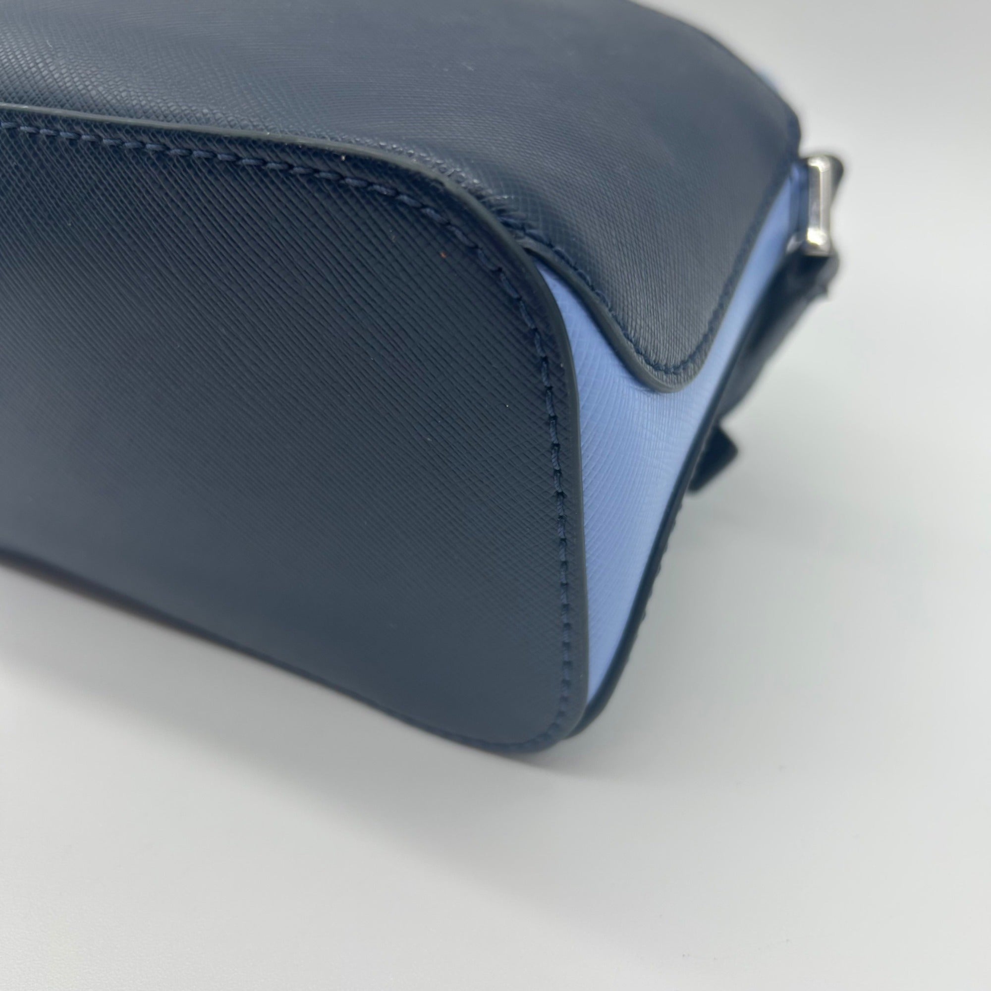 Kate Spade Blue Saffiano Leather Dome Crossbody Bag