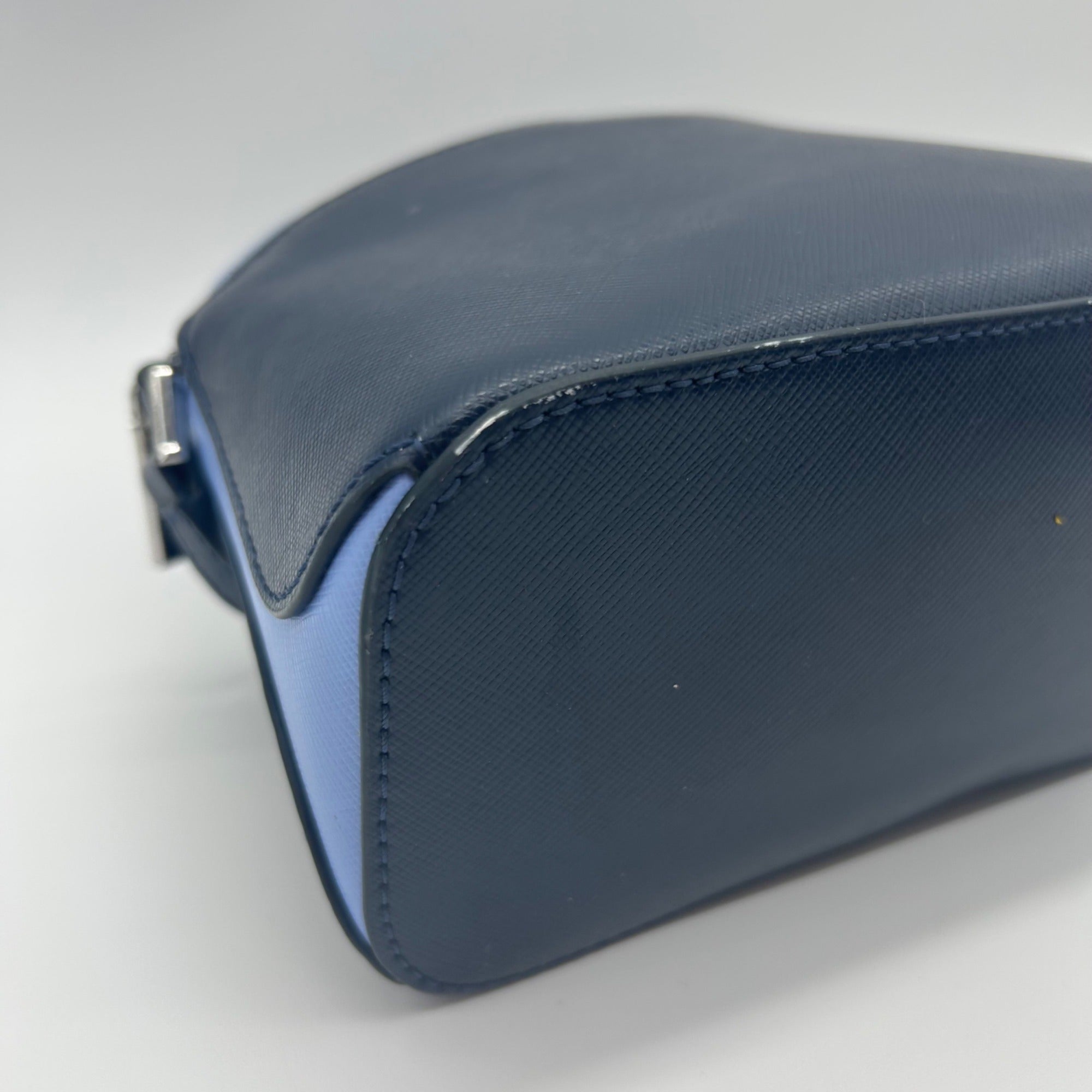 Kate Spade Blue Saffiano Leather Dome Crossbody Bag