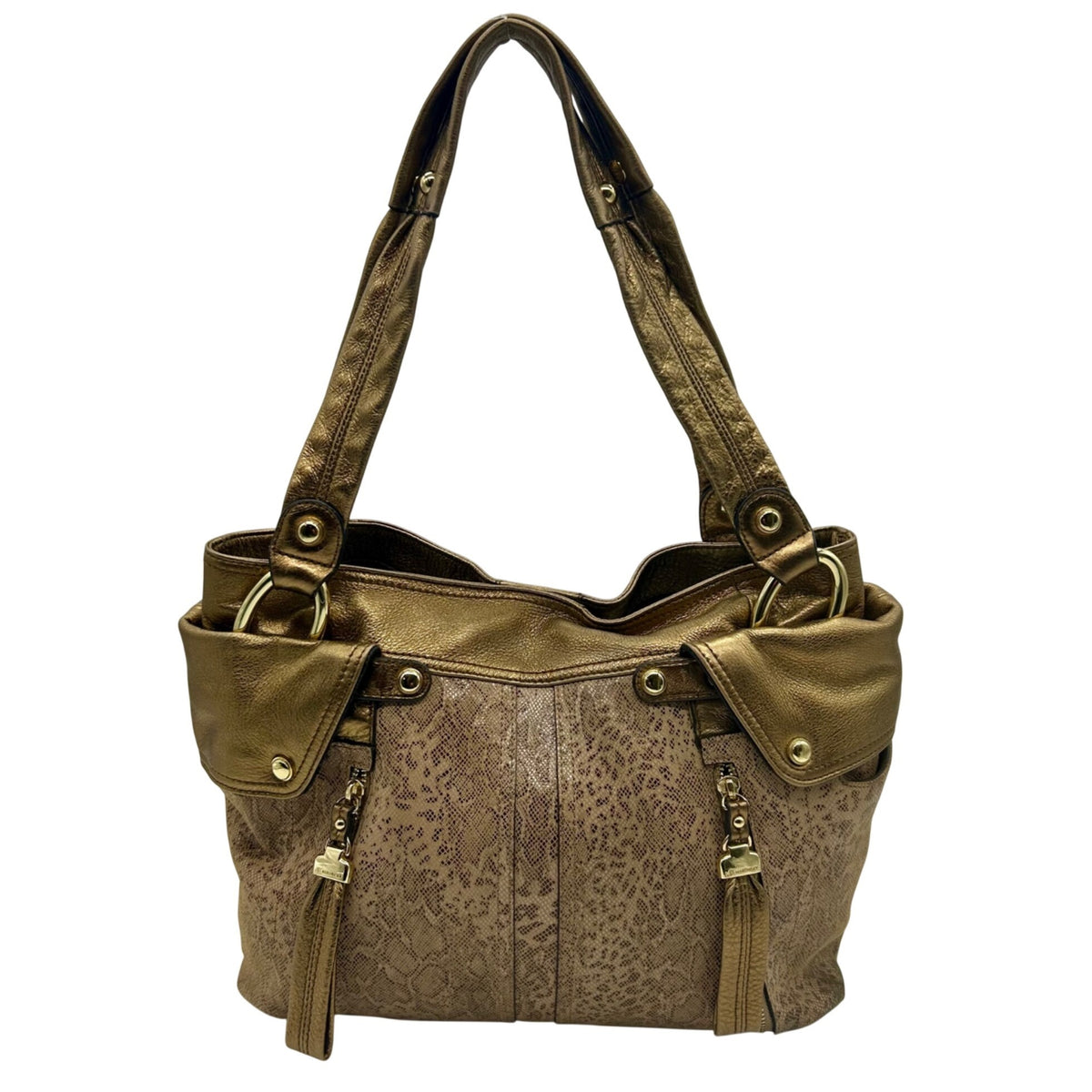 B. Markowsky Leopard Print Leather Shoulder Bag