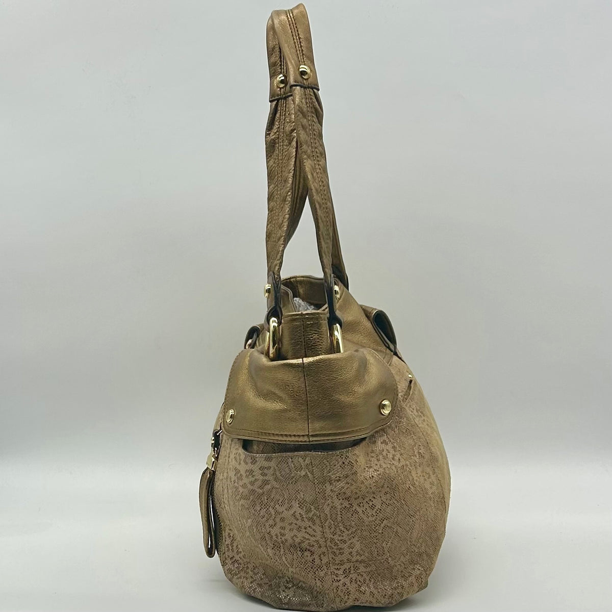 B. Markowsky Leopard Print Leather Shoulder Bag