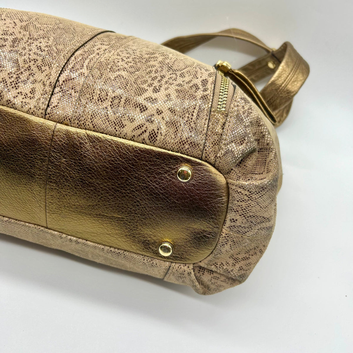 B. Markowsky Leopard Print Leather Shoulder Bag