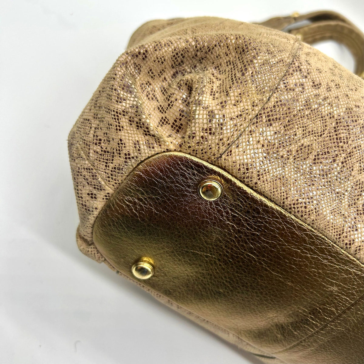 B. Markowsky Leopard Print Leather Shoulder Bag