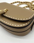 Michael Kors Camel Leather Mila Chain Sling Messenger Bag