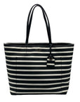 Kate Spade Hyde Lane Black & White Striped Riley Tote