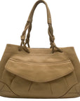 Cole Haan Beige Pebbled Leather Shoulder Bag