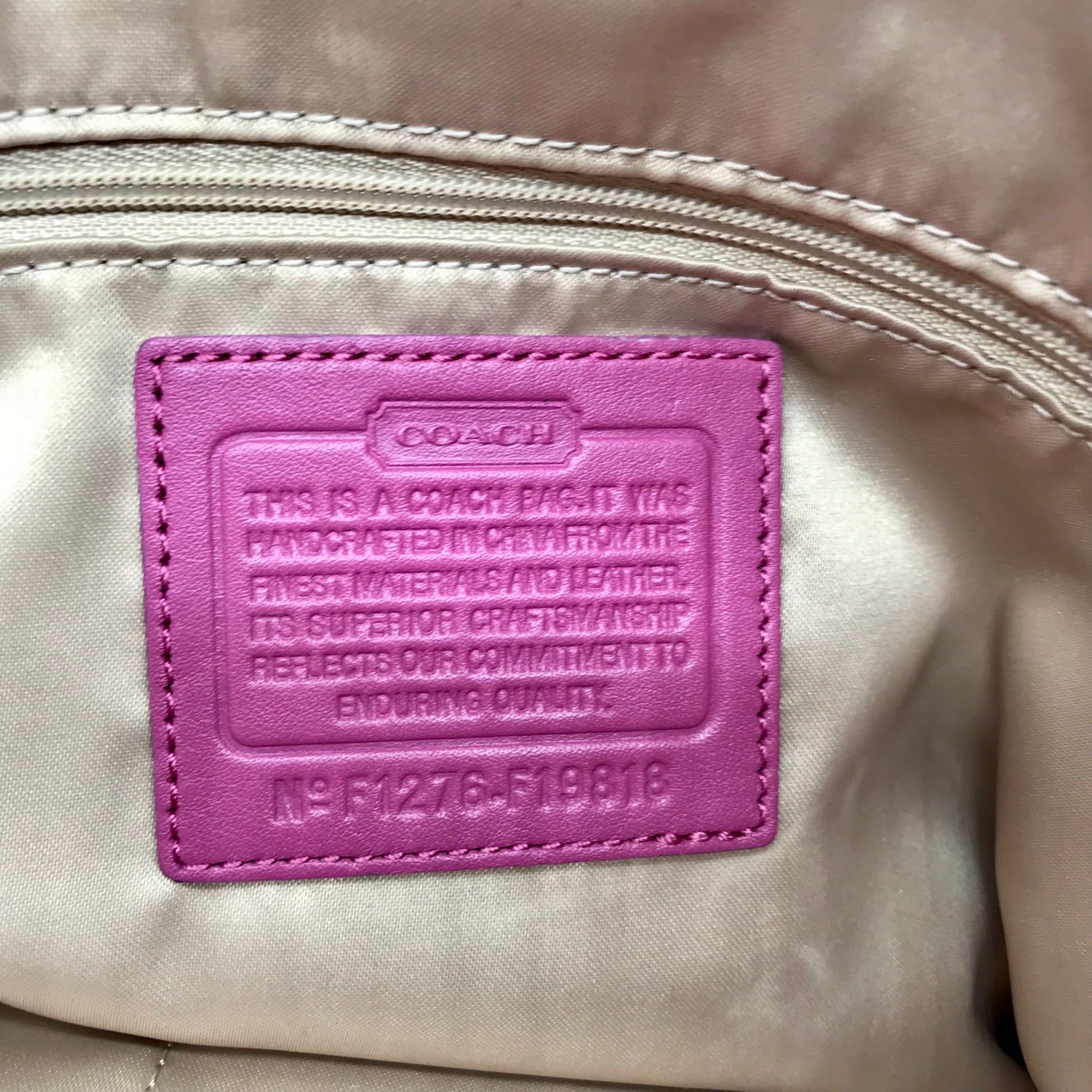 Coach Purple Patent Leather Gallery Embossed Tote Bag F19818