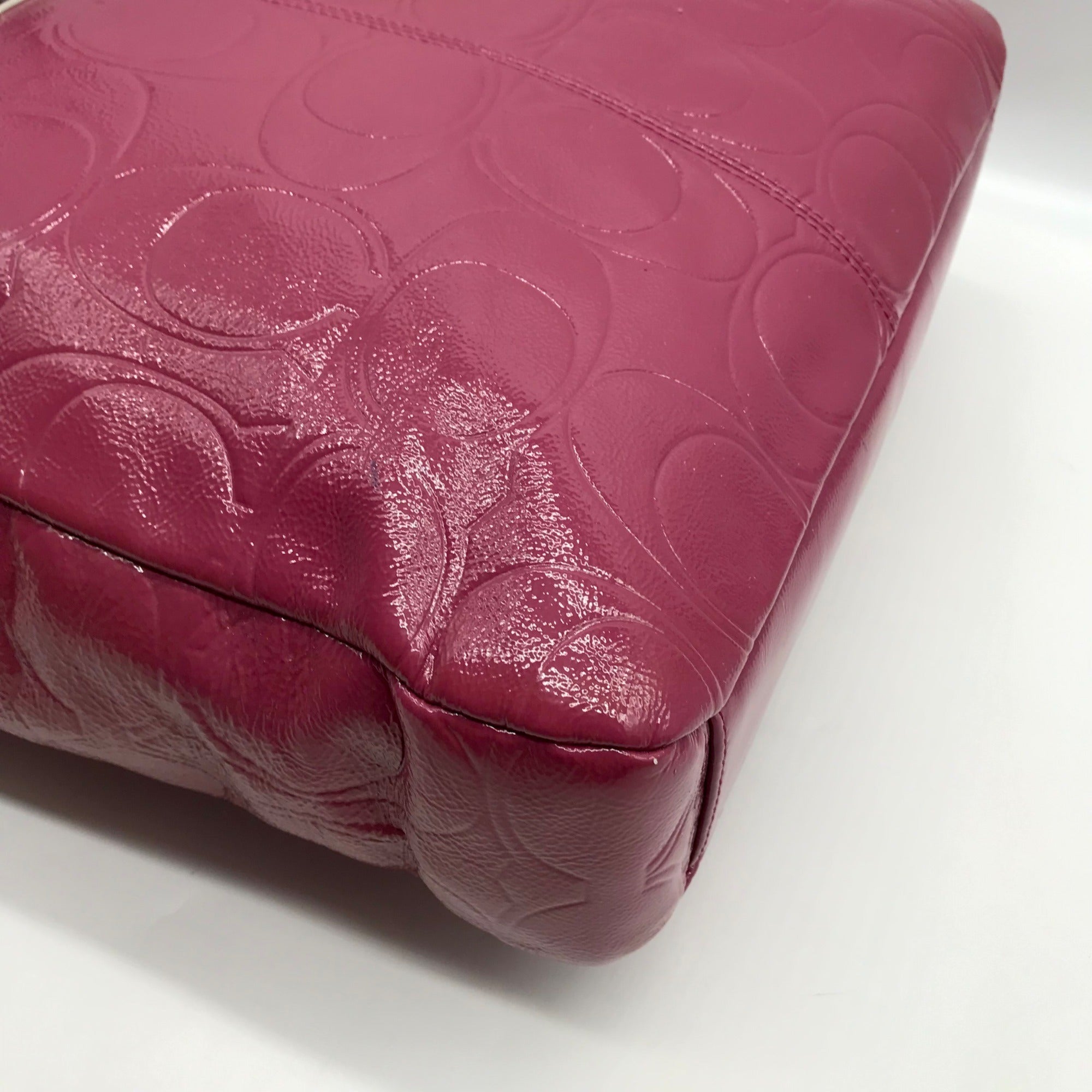 Coach Purple Patent Leather Gallery Embossed Tote Bag F19818