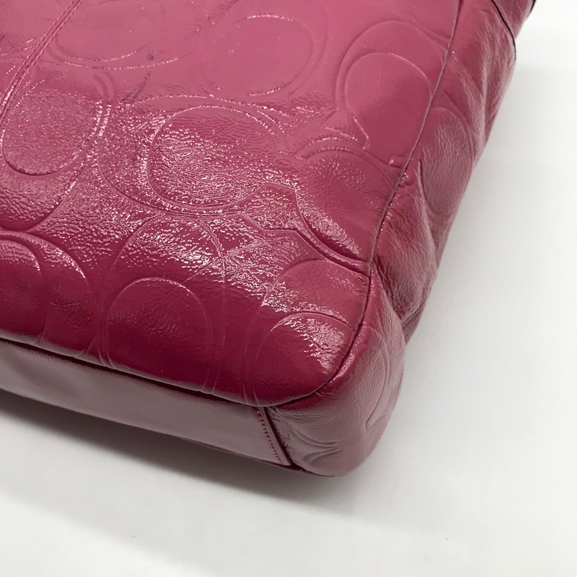 Coach Purple Patent Leather Gallery Embossed Tote Bag F19818