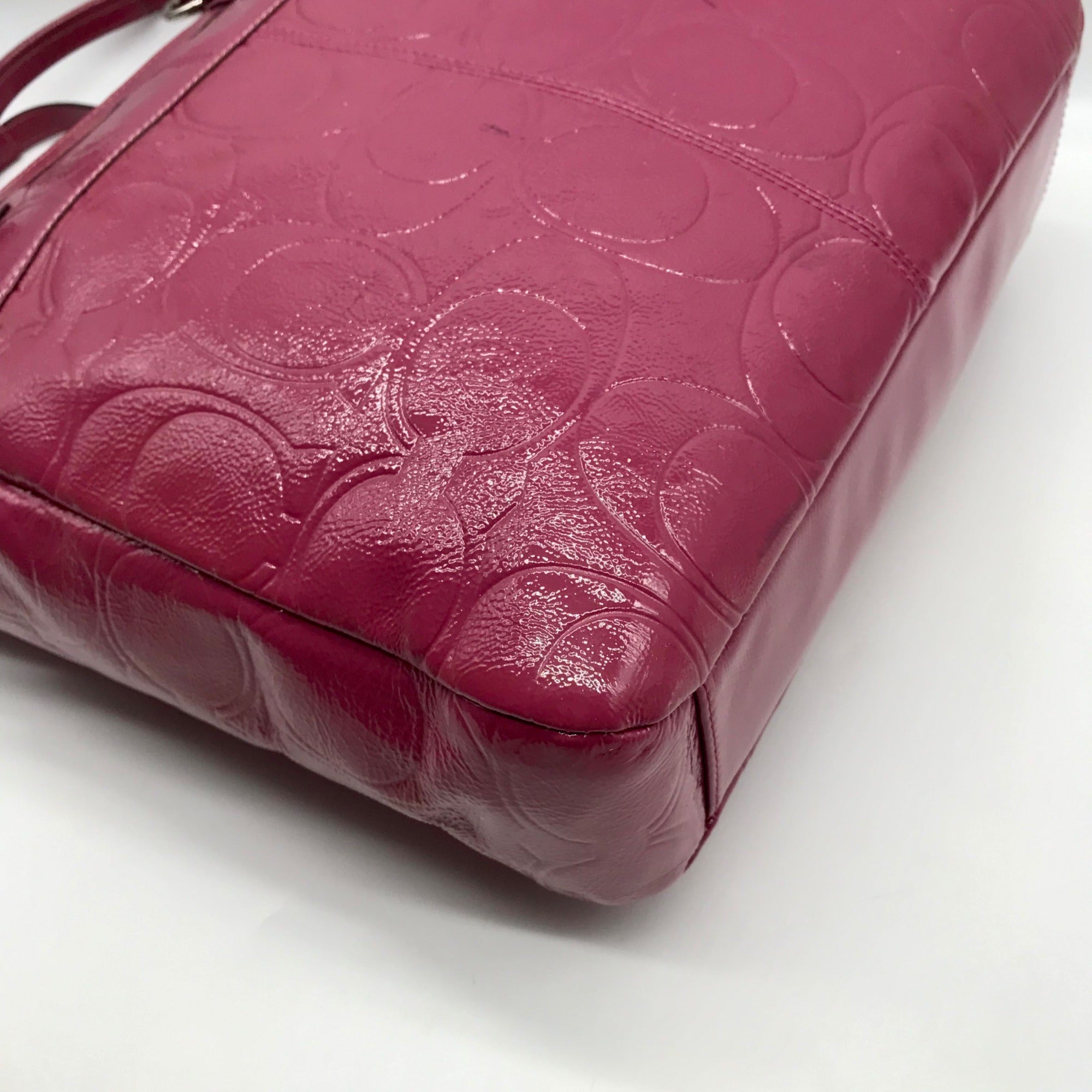 Coach Purple Patent Leather Gallery Embossed Tote Bag F19818