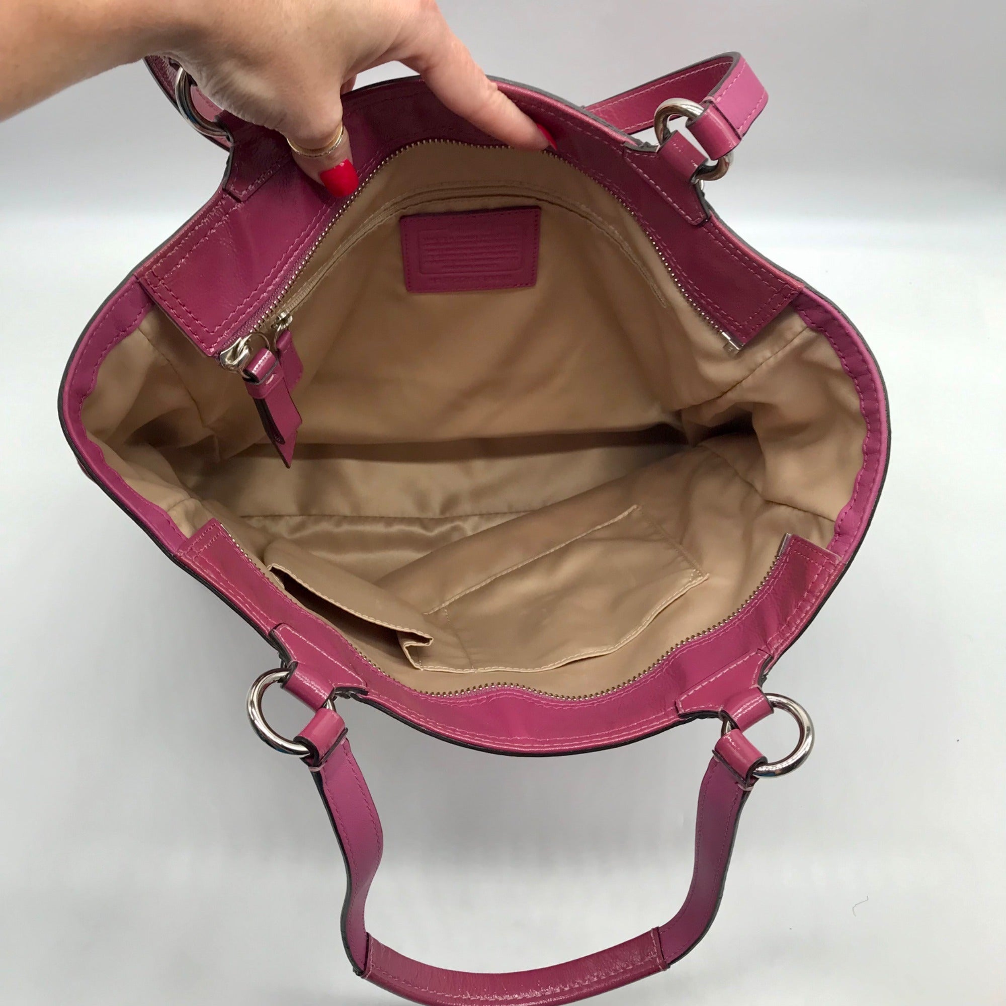 Coach Purple Patent Leather Gallery Embossed Tote Bag F19818