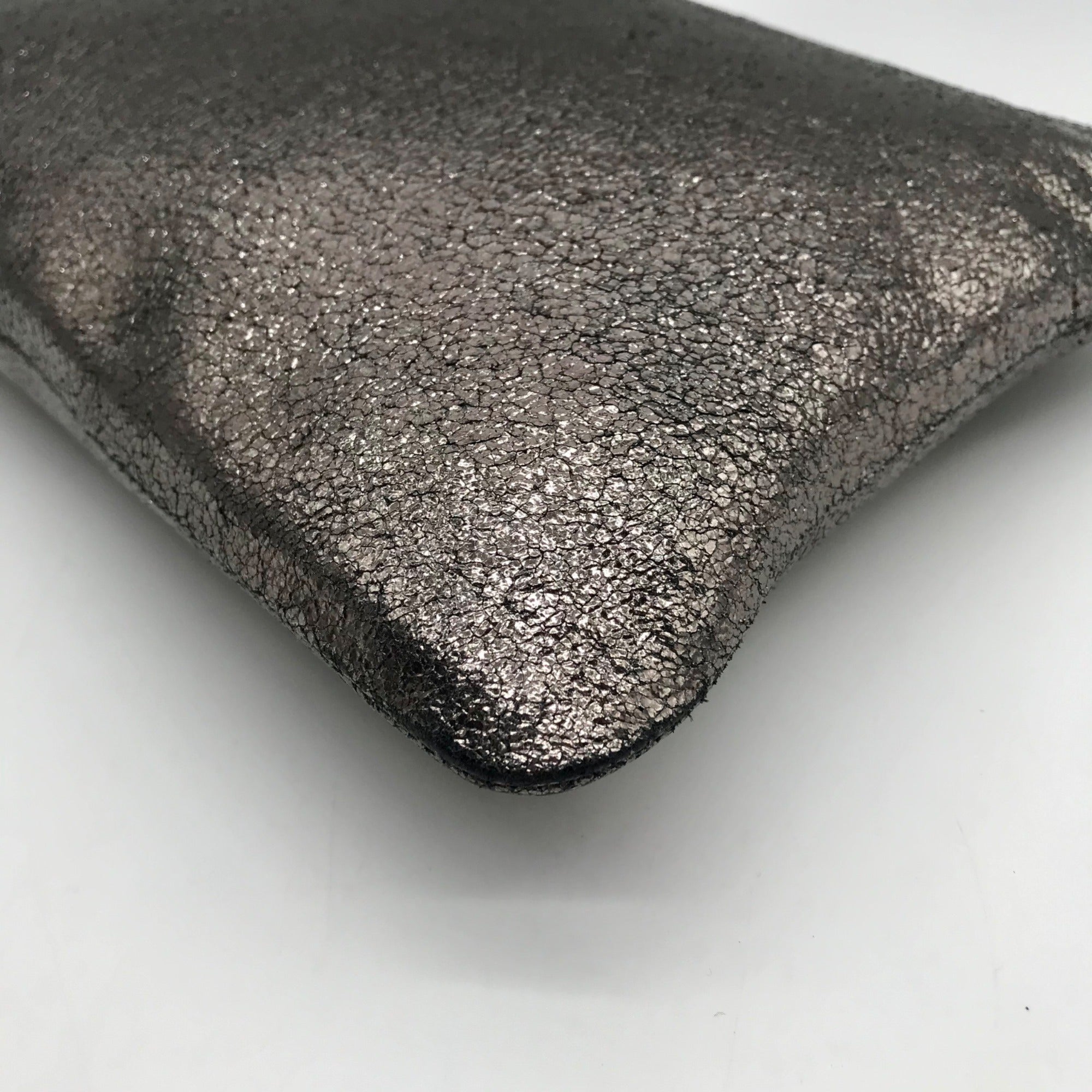 Marc Jacobs Dark Glossy Gray Zip Pouch