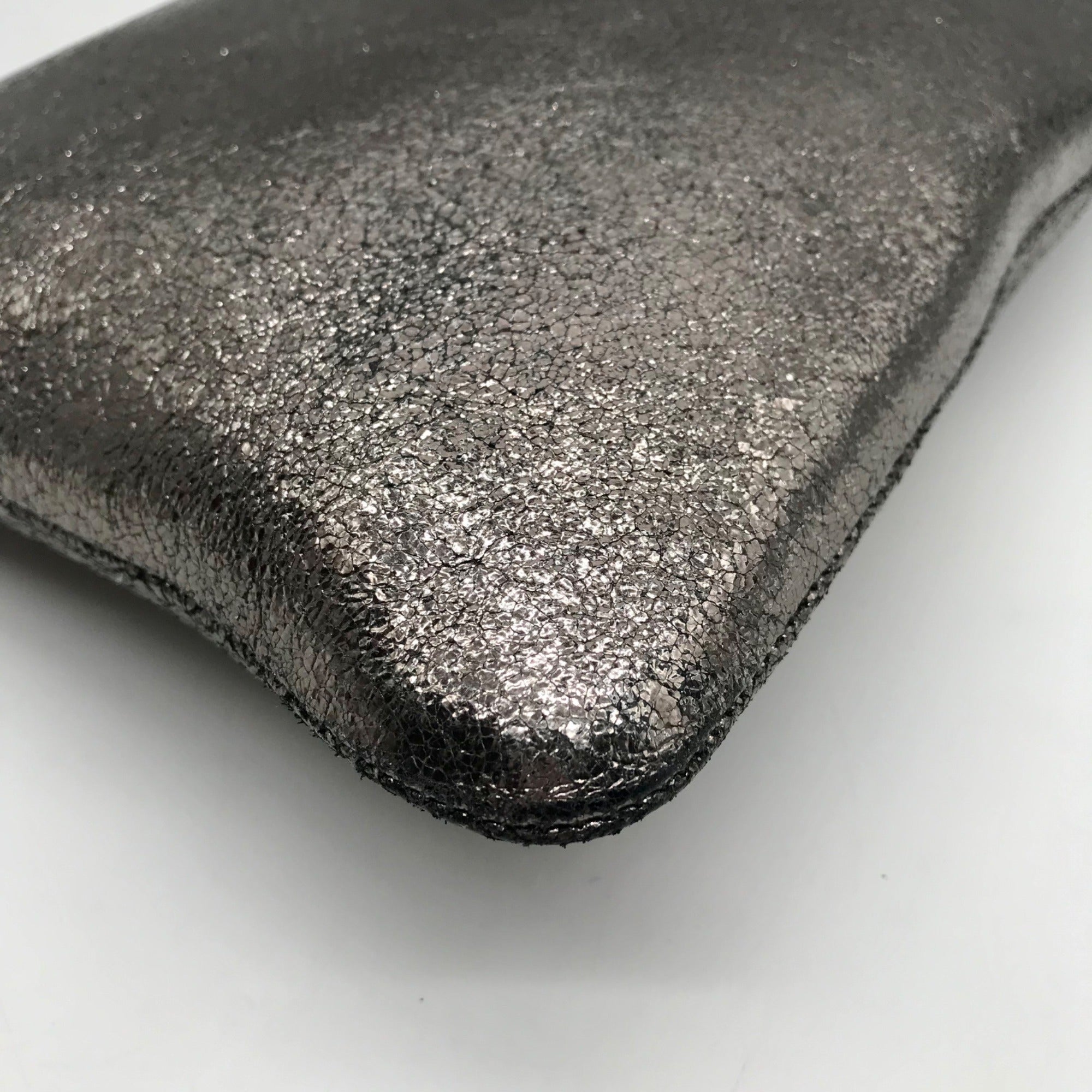 Marc Jacobs Dark Glossy Gray Zip Pouch