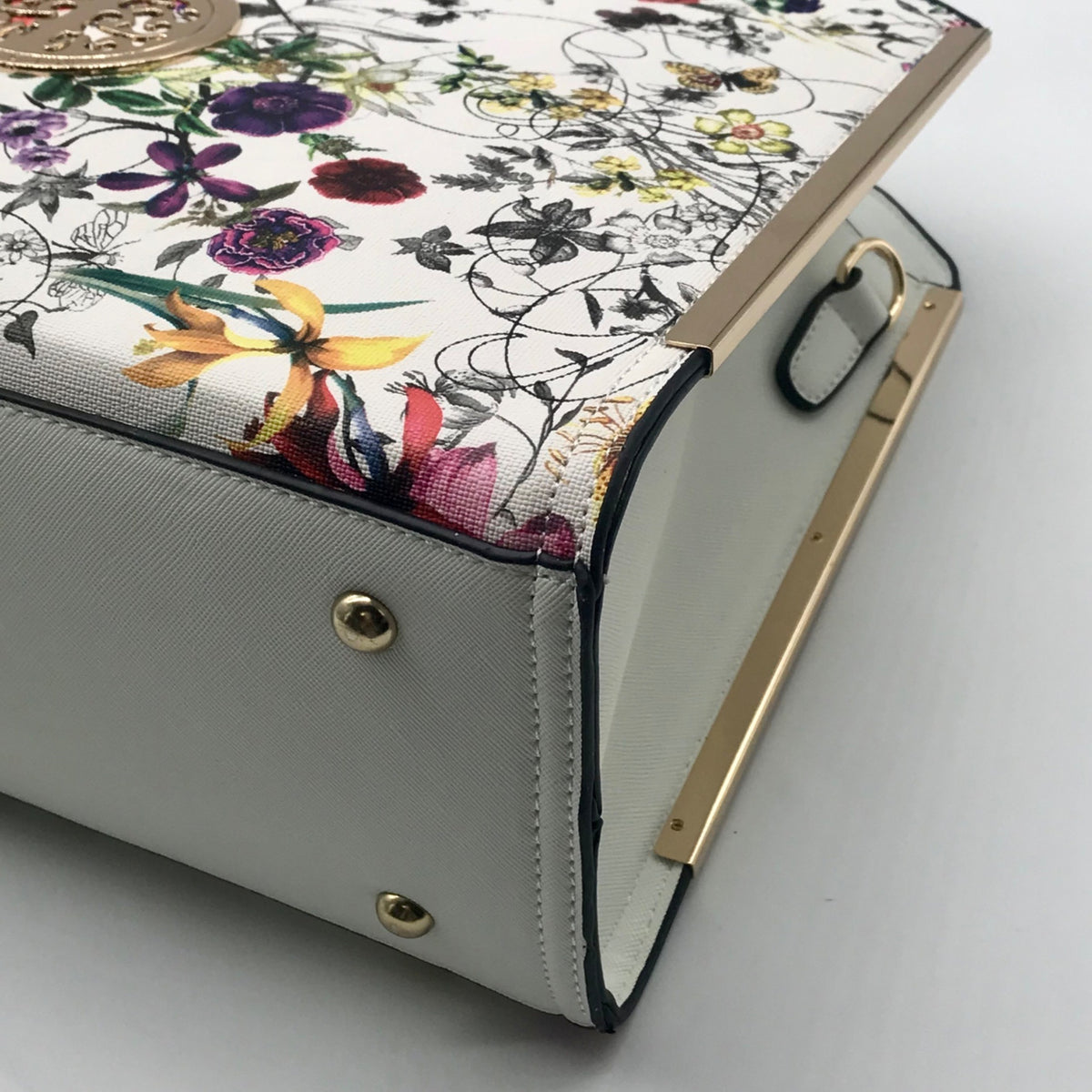 Dasien Botanical Floral Print Faux Leather Satchel Set