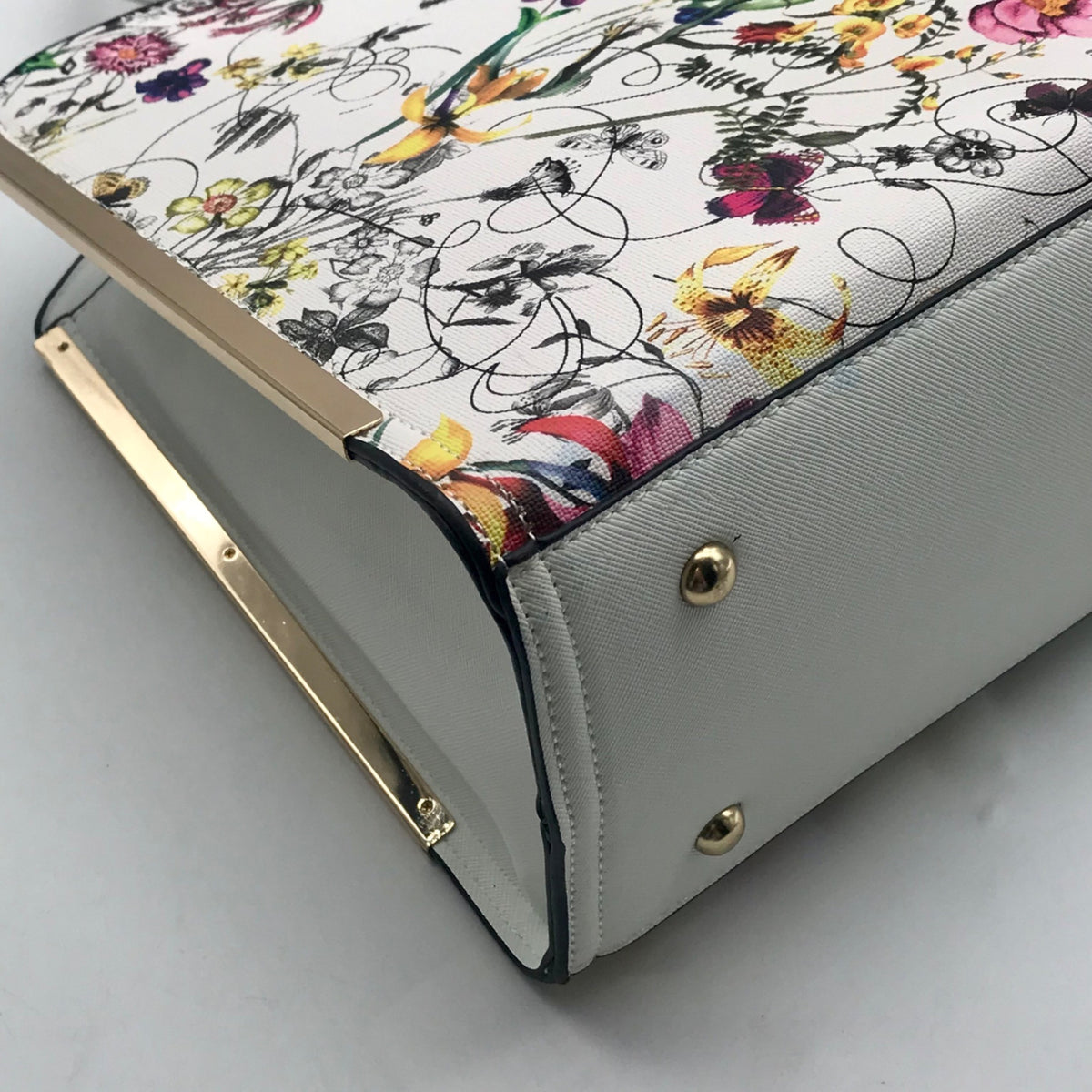 Dasien Botanical Floral Print Faux Leather Satchel Set