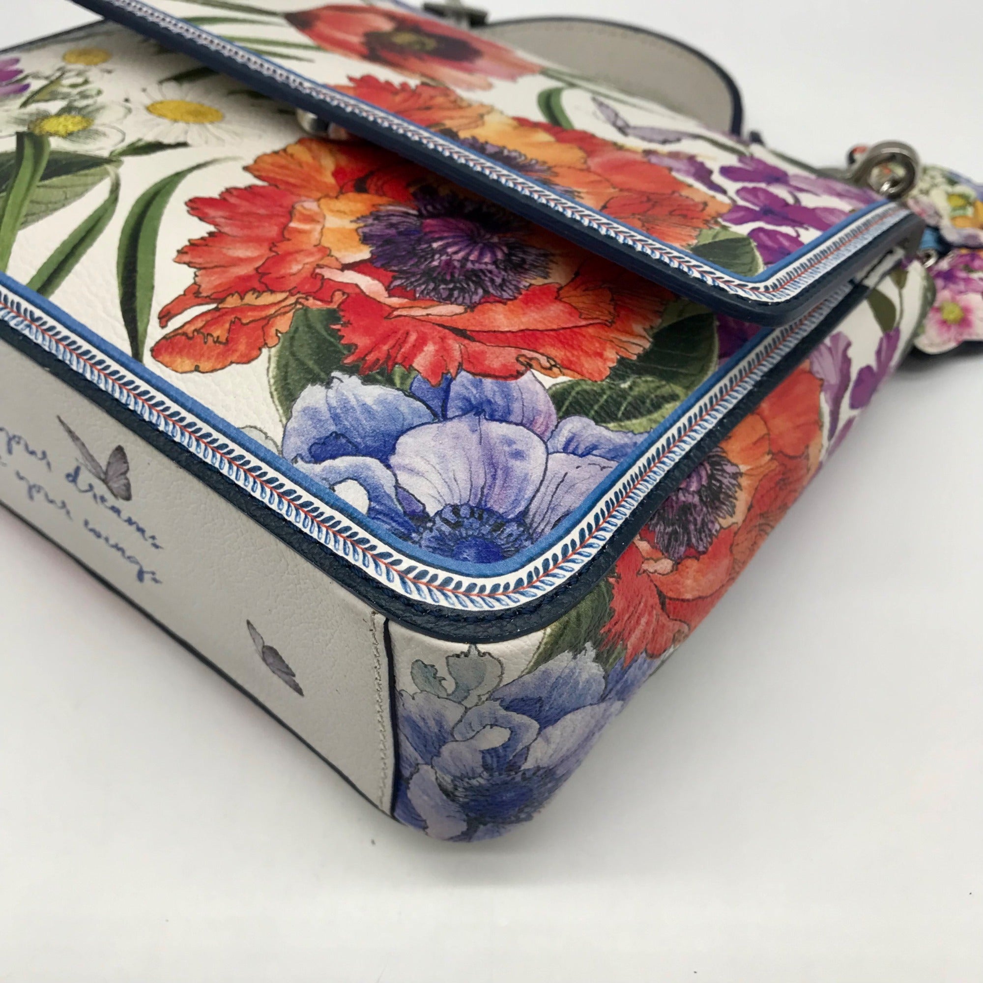 Brighton Multicolor Floral Pebbled Leather Clarette Crossbody Bag