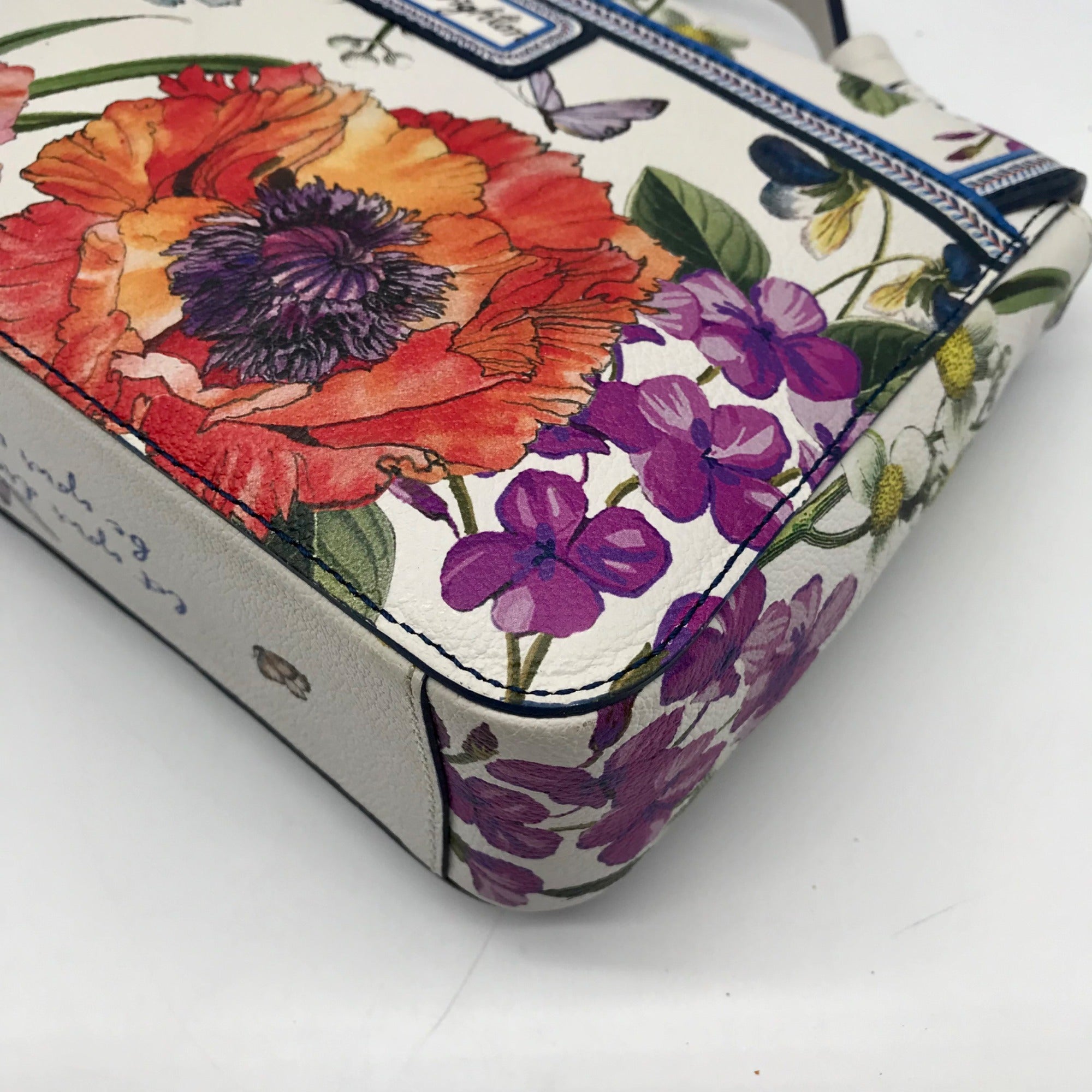 Brighton Multicolor Floral Pebbled Leather Clarette Crossbody Bag