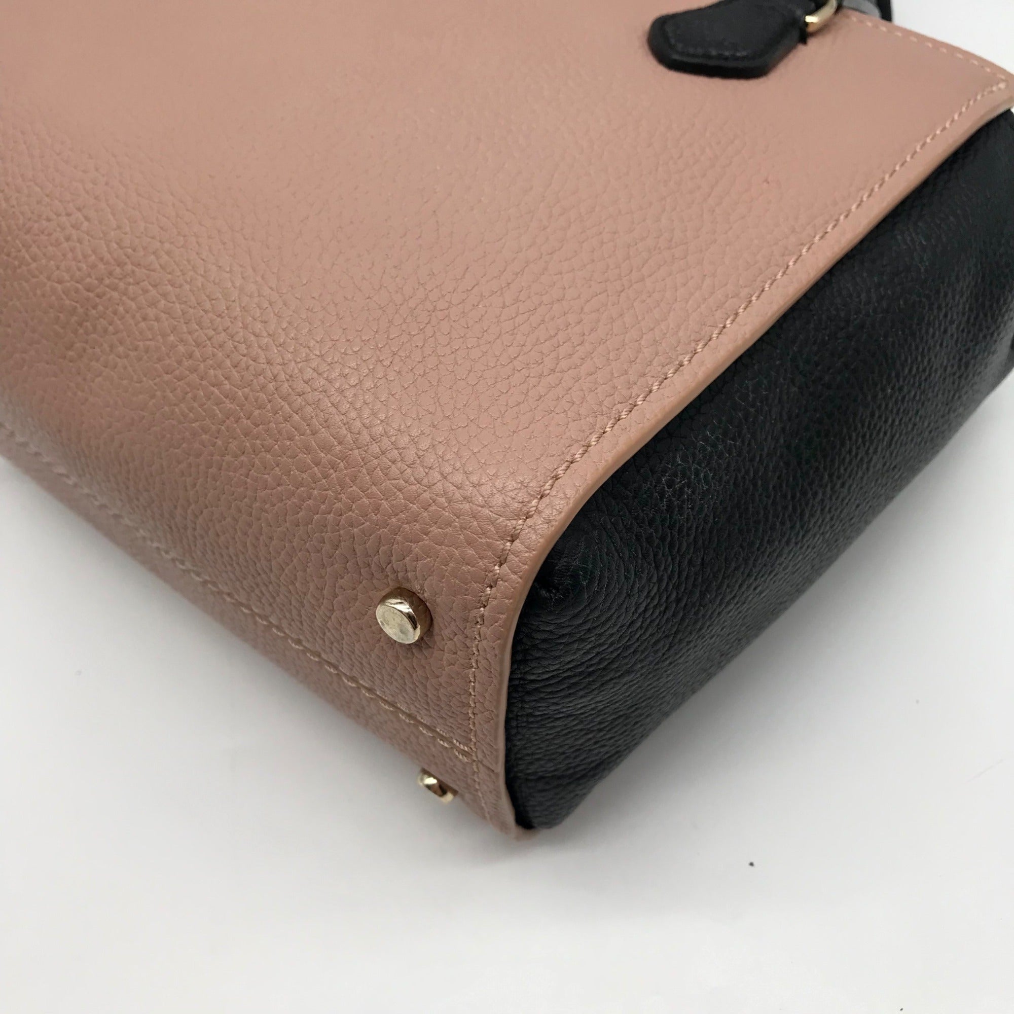 Kate Spade Pink &amp; Black Pebbled Leather Hayden Jackson Street Convertible Satchel
