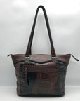 Brighton Brown Embossed Multi-Textured Leather Shoulder Bag