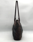 Brighton Brown Embossed Multi-Textured Leather Shoulder Bag