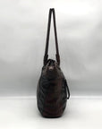 Brighton Brown Embossed Multi-Textured Leather Shoulder Bag