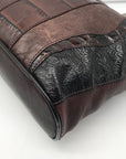 Brighton Brown Embossed Multi-Textured Leather Shoulder Bag