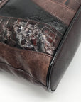 Brighton Brown Embossed Multi-Textured Leather Shoulder Bag