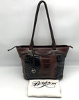 Brighton Brown Embossed Multi-Textured Leather Shoulder Bag