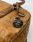 Brahmin Brown Embossed Leather Shoulder Bag