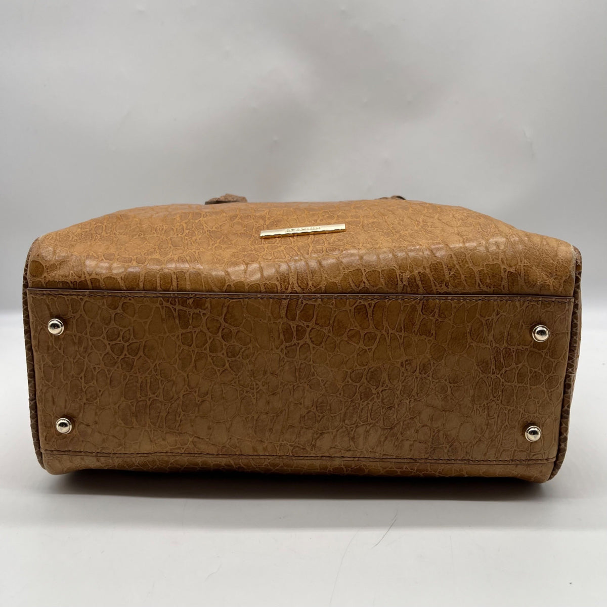 Brahmin Brown Embossed Leather Shoulder Bag