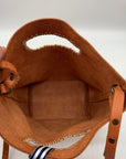 Half United Orange Leather Bucket Bag