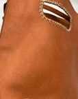 Half United Orange Leather Bucket Bag