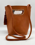 Half United Orange Leather Bucket Bag