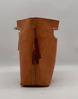 Half United Orange Leather Bucket Bag