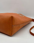 Half United Orange Leather Bucket Bag