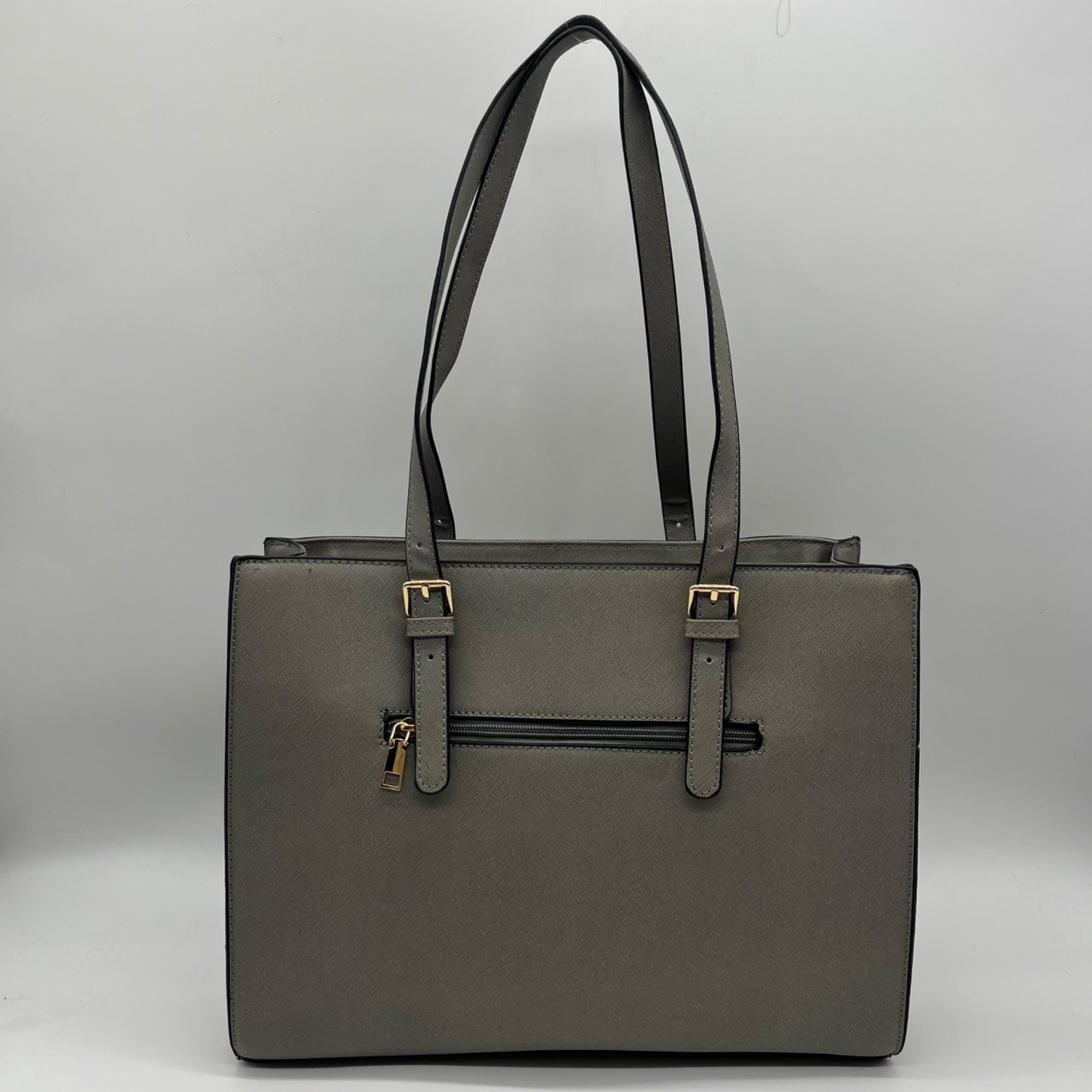 Elim &amp; Paul Grey Faux Leather Tote Bag