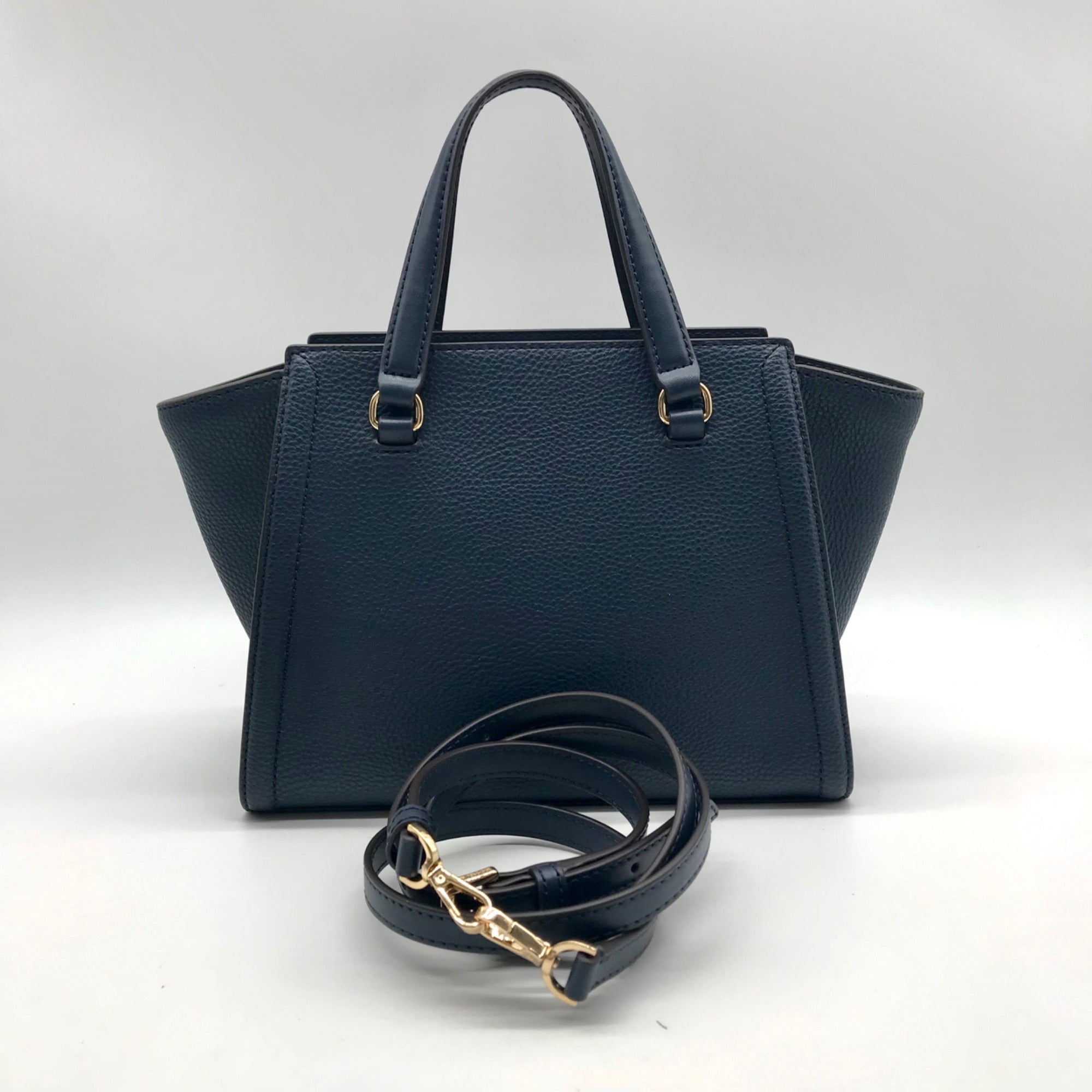 Michael Kors Blue Pebbled Leather Small Satchel Bag