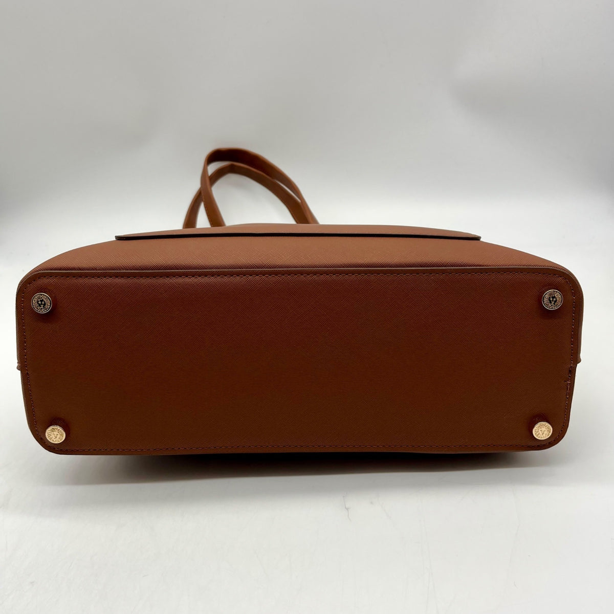 Anne Klein Brown Faux Leather Medium Triple Compartment Satchel Bag