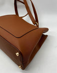 Anne Klein Brown Faux Leather Medium Triple Compartment Satchel Bag