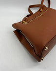 Anne Klein Brown Faux Leather Medium Triple Compartment Satchel Bag