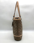 Coach Brown And Tan Coated Canvas Peyton Heritage Shoulder Tote Bag F18922