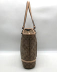 Coach Brown And Tan Coated Canvas Peyton Heritage Shoulder Tote Bag F18922