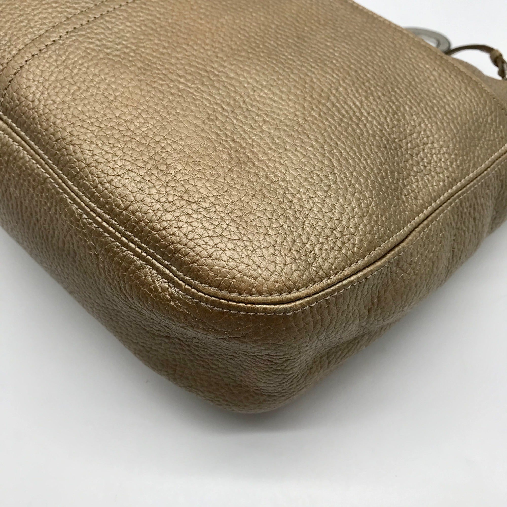 Brighton Gold Pebbled Leather Barbados Shoulder Bag