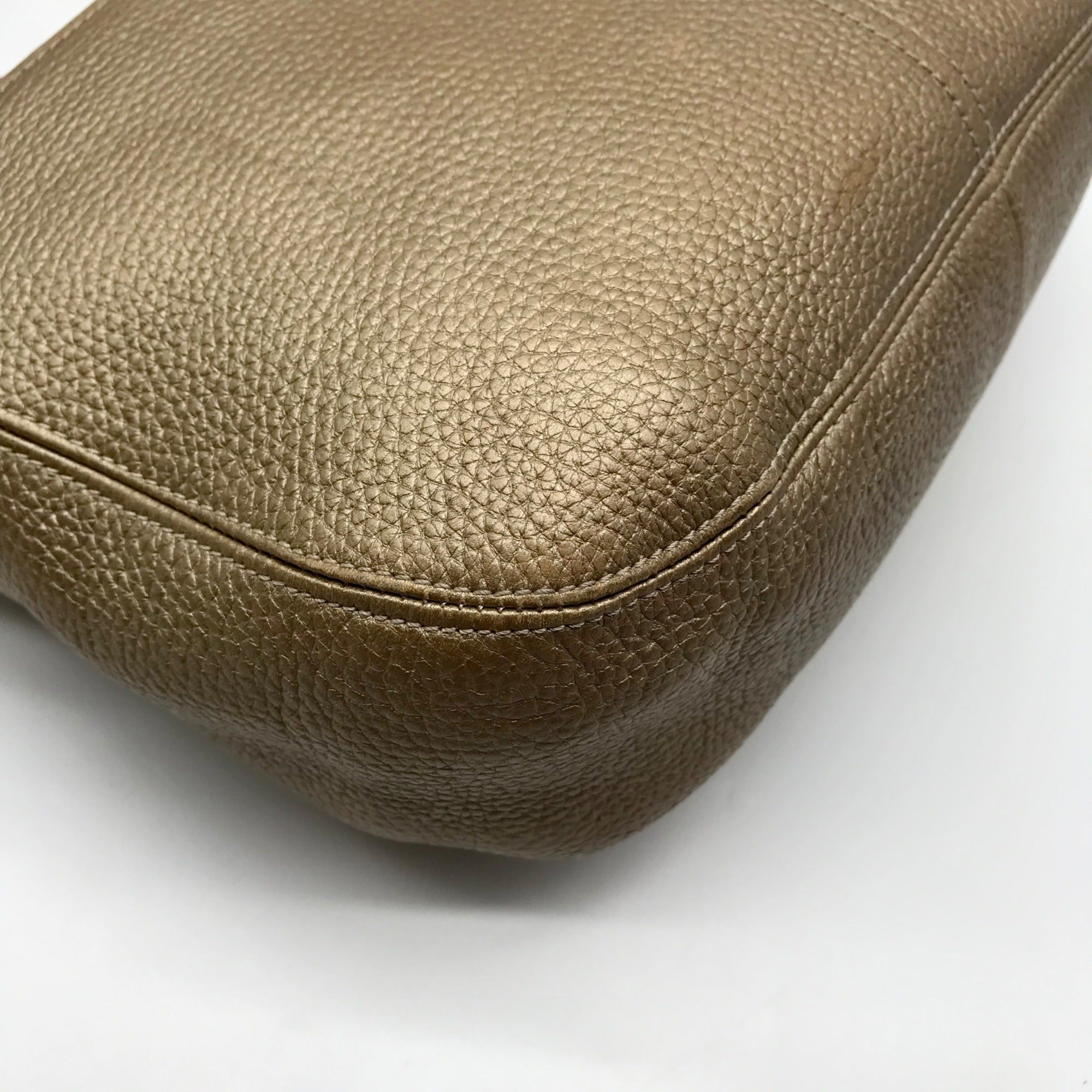Brighton Gold Pebbled Leather Barbados Shoulder Bag