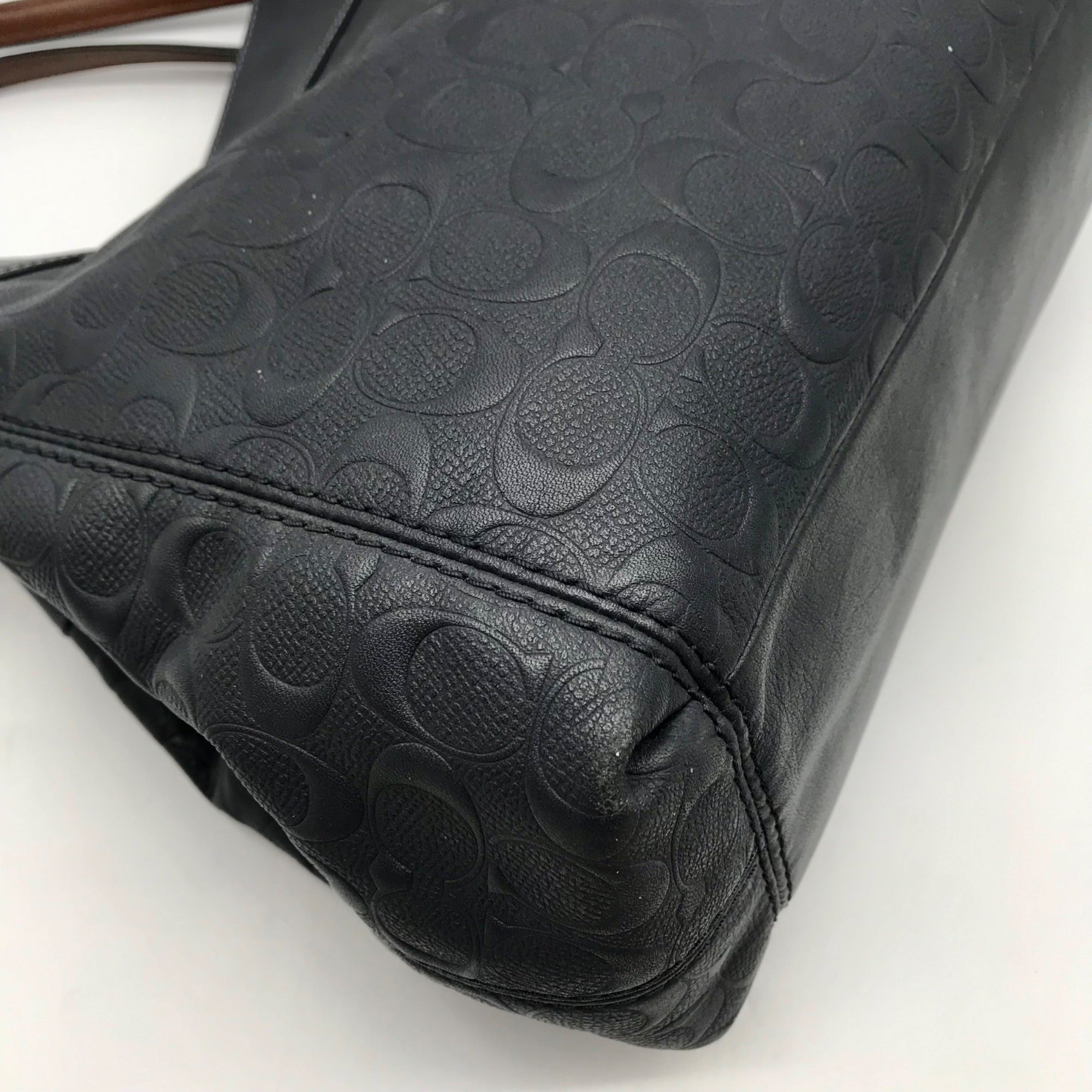 Coach Dark Blue Monogram Leather Lexy Shoulder Bag F25954