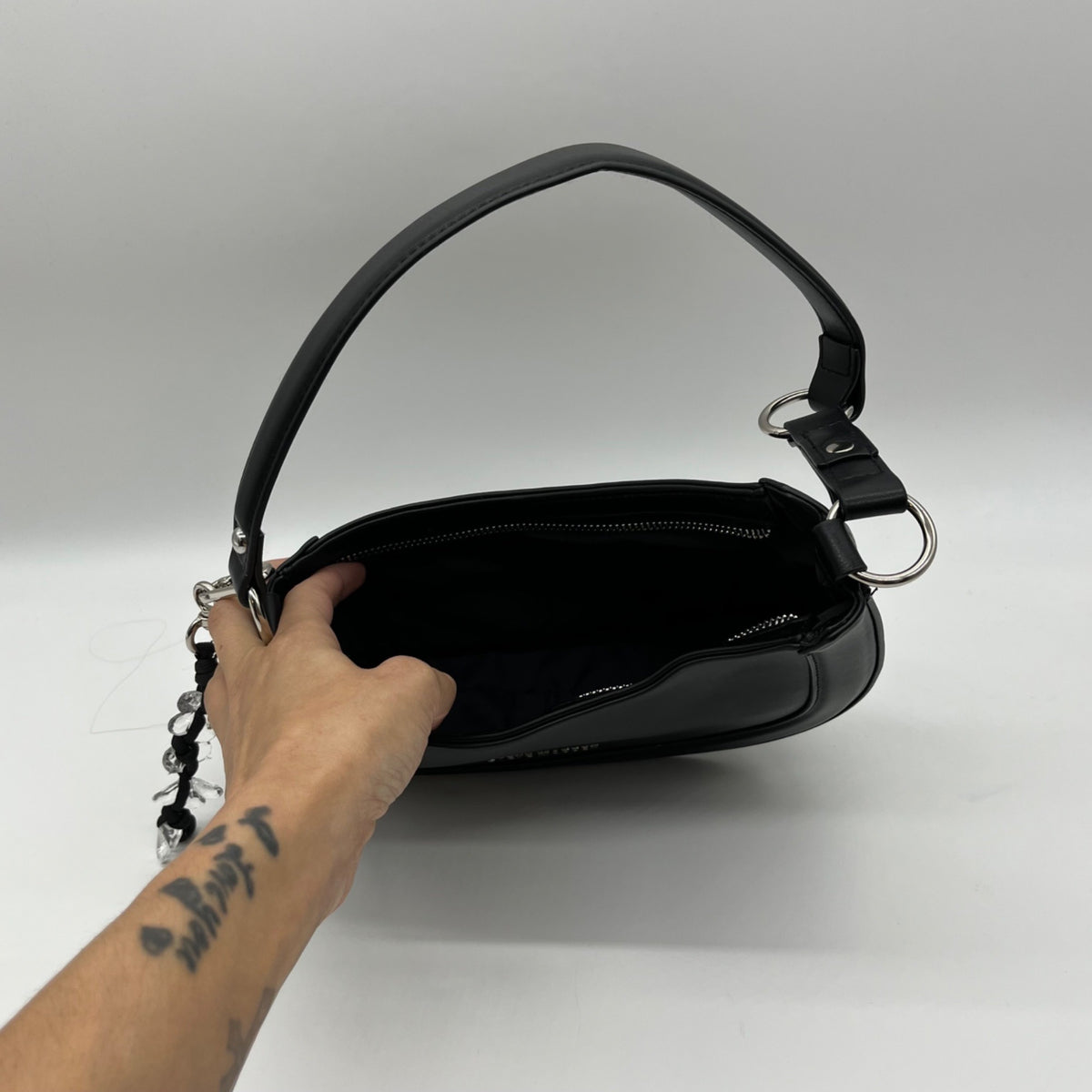 Steve Madden Sleek Black Faux Leather Shoulder Bag