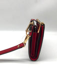 Michael Kors Logo Jet Set Crimson Double Zip Wristlet
