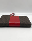 Michael Kors Logo Jet Set Crimson Double Zip Wristlet
