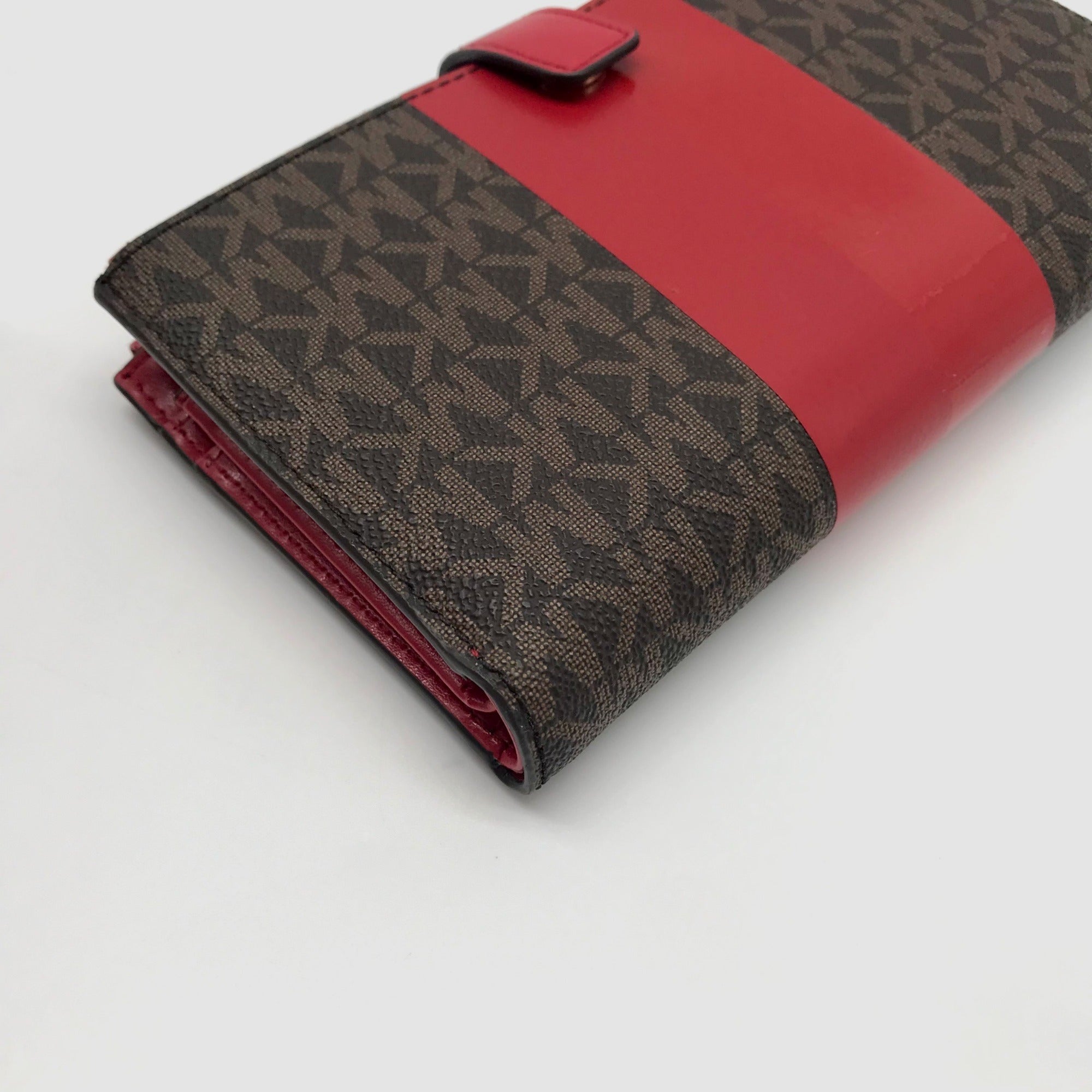 Michael Kors Logo Jet Set Crimson Double Zip Wristlet