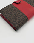 Michael Kors Logo Jet Set Crimson Double Zip Wristlet