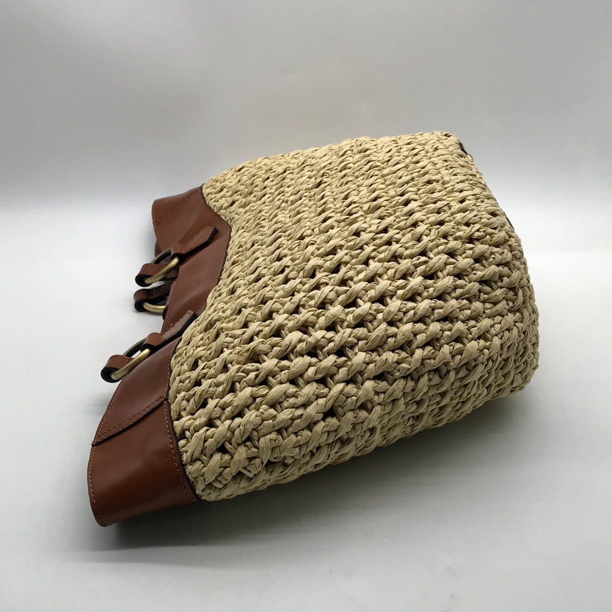 Patricia Nash Tan Woven Raffia Handbag